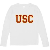USC Trojans Women's White Block Long Sleeve T-Shirt